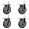 Service Caster 6'' Gray Polyurethane Swivel 7/16'' Stem Caster Set with Total Lock Brake, 4PK SCC-GRTTL20S614-PPUB-716138-4 - alternate 1